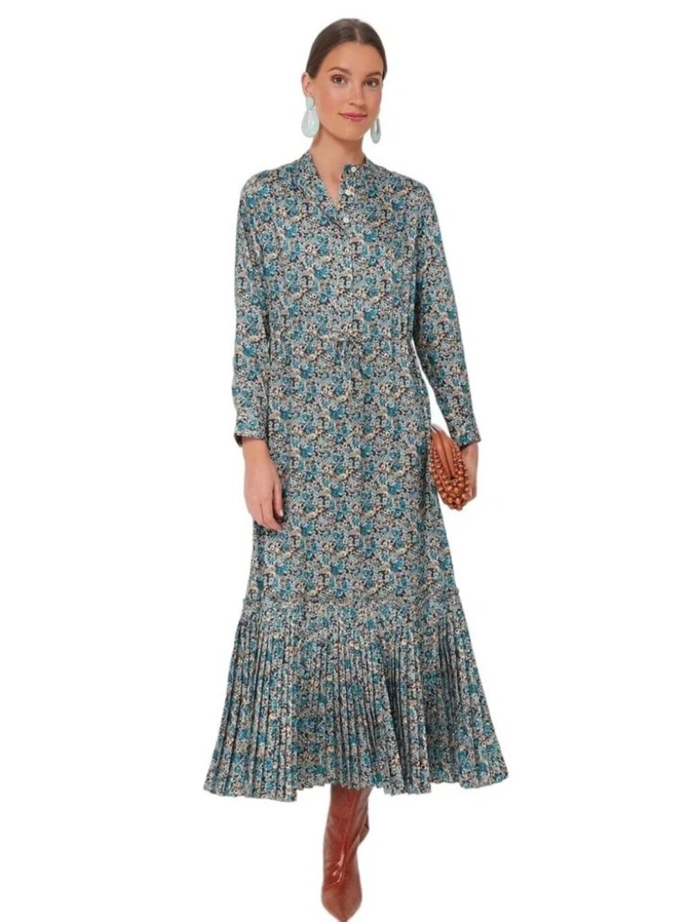Tuckernuck Elle Dress in Robin's Egg Floral Size XL